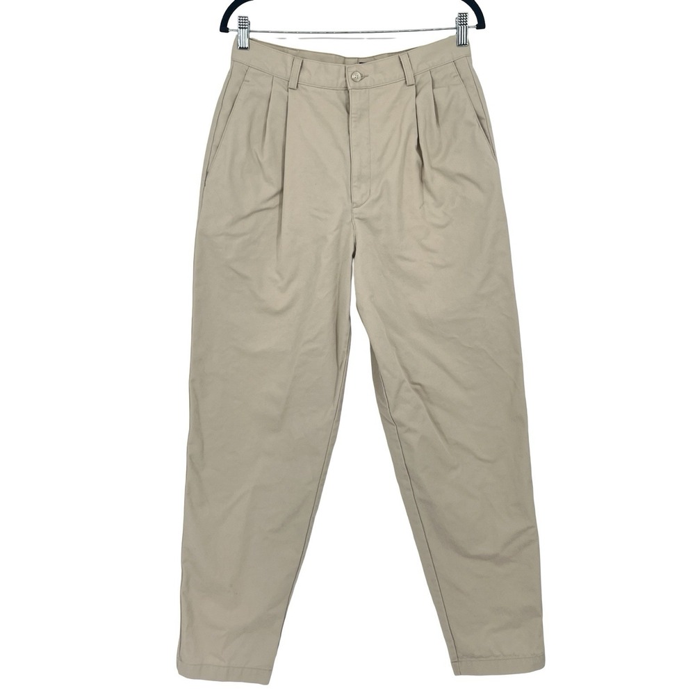 Dockers Women's 12 Medium Tan Khaki Pleated High Rise Tapered Mom Pants